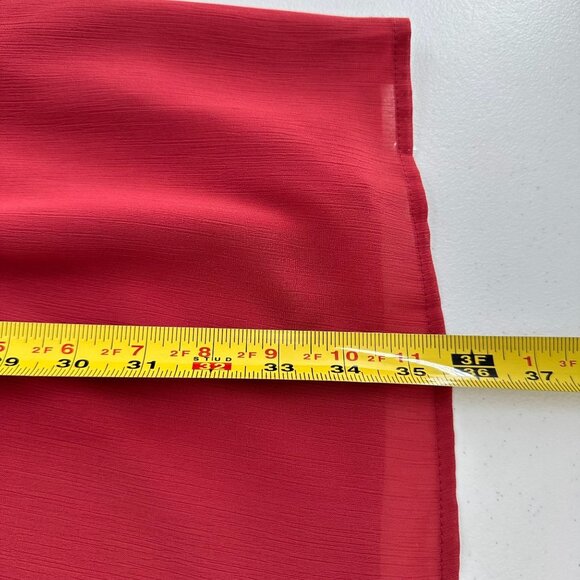 Lulus Red Long-Sleeve Cutout Waist Mini Dress Size L Ruffle Rusty Rose Mock Neck - Picture 4 of 14